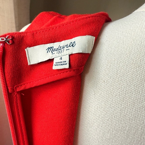 Madewell Red Sleeveless A-Line Cocktail Dress - Picture 3 of 4